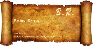 Baán Rita névjegykártya