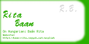 rita baan business card