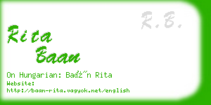 rita baan business card